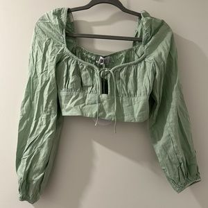 Princess Polly Empress of Love Long Sleeve Top Sage